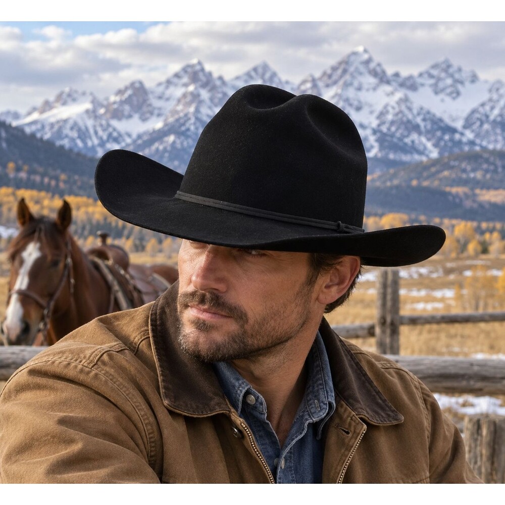 VTG Bailey Beaver Colt Men's S 6 3/4-6 7/8 Western Cowboy Hat Black USA 1960s